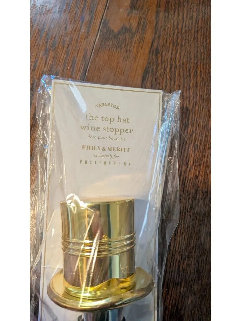 Pottery Barn Emily & Meritt top hat wine bottle stopper NEW